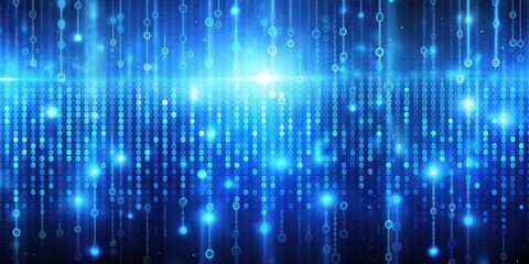 Blue background with binary code in digital technology concept, digital, technology, data, coding, programming, numbers