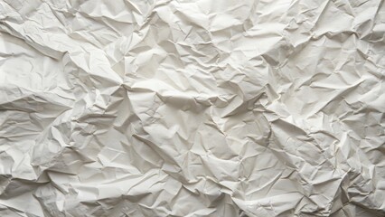 Fototapeta premium White crumpled paper background, texture, wrinkled, blank, copy space, grunge, vintage, texture, paper