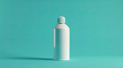 Minimalist mockup of a white spray paint can with cap on, against a solid color background