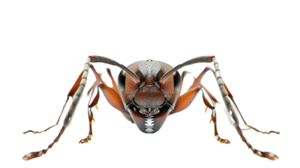 Ant close up on transparent background
