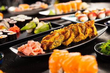 Detailed View of Various Kind of Sushi Pieces.