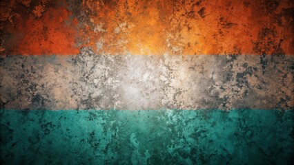 Obraz premium Vibrant orange, white, and Tosca hues blend with dark green and black in a grainy gradient abstract background texture pattern.
