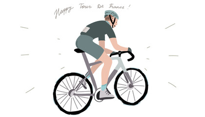 Happy Tour De France. Tour de France vector illustration. Cartoon style. Hand drawn. Sketch style