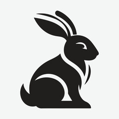 Obraz premium Elegant Rabbit Silhouette Icon - Perfect for Design Projects