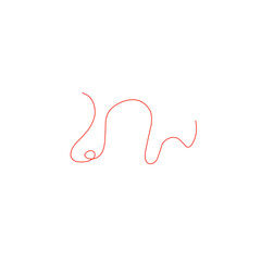 Fototapeta premium thin line of red thread