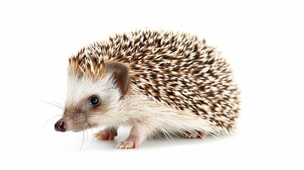 Obraz premium Adorable Hedgehog on White Background. Generative AI
