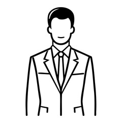 Businessman in Suit Silhouette in Black and White