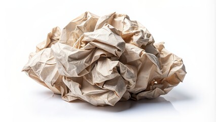 Crumpled paper isolated on white background , crumpled, paper, isolated, white, background, wrinkled, texture, trash, waste