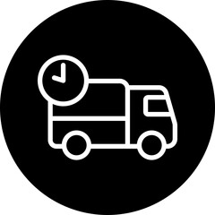 Clock (for delivery times) Vector Line White Circle Black