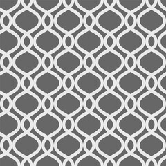 Fototapeta premium Retro artdeco seamless pattern. Vintage ogee vector background. Classic minimalistic ornament with wavy lines, monochrome print for wallpaper, textile