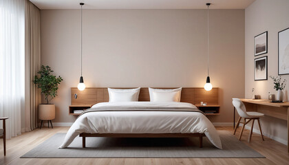 Furnished interior design room, featuring elegant furniture and beautiful color schemes, Generative AI