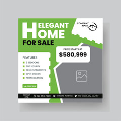 Modern Real state Home rent social media post Sale or carousel design template