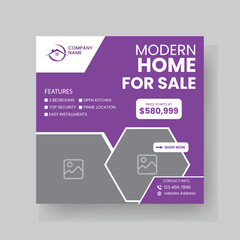 Modern Real state Home rent social media post Sale or carousel design template