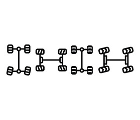 wheel alignment car drive icon symbol sign vector design black white color simple illustration collection set isolated