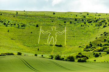 Kurzer Zwischenstop am landschaftlichen Highlight Long Man of Wilmington - Sussex - Vereinigtes...