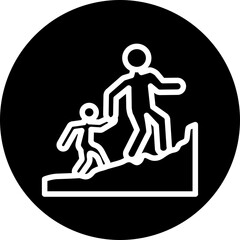 Mentorship Vector Line White Circle Black