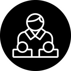 Leadership Training Vector Line White Circle Black