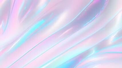 Obraz premium Holographic background seamless trendy iridescent light foil texture. Soft holographic pastel unicorn marble background pattern. Modern pearlescent blurry abstract swirl illustration.