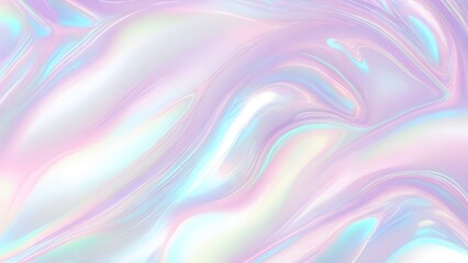 Obraz premium Holographic background seamless trendy iridescent light foil texture. Soft holographic pastel unicorn marble background pattern. Modern pearlescent blurry abstract swirl illustration.