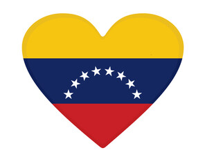 Obraz premium Venezuela flag heart shaped. vector