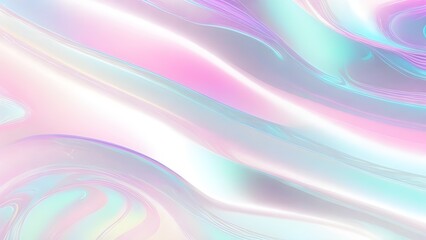 Obraz premium Holographic background seamless trendy iridescent light foil texture. Soft holographic pastel unicorn marble background pattern. Modern pearlescent blurry abstract swirl illustration.