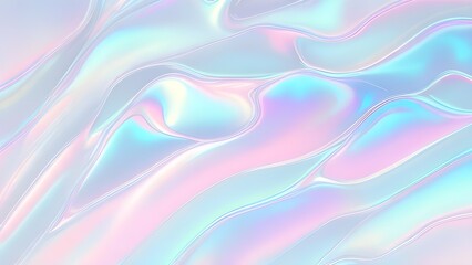 Obraz premium Holographic background seamless trendy iridescent light foil texture. Soft holographic pastel unicorn marble background pattern. Modern pearlescent blurry abstract swirl illustration.