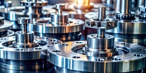 Fototapeta premium High-precision machinery crafting intricate metal alloys, manufacturing, precision, machinery, operation