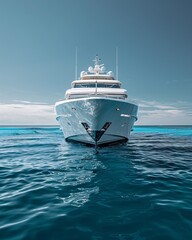 Luxury white yacht in the sea