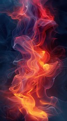 Fototapeta premium A modern, abstract design using smooth gradients and lines to convey the concept of rising global temperatures. 