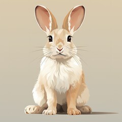Obraz premium Adorable Rabbit in Flat Style with Light Palette Illustration