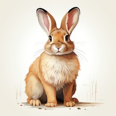 Obraz premium Adorable Rabbit in Flat Style with Light Palette Illustration