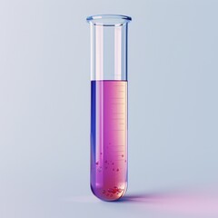 A glass tube filled with a pink liquid