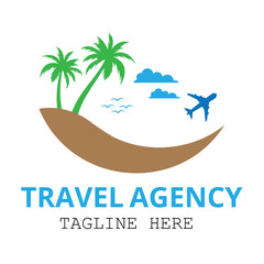 beach Travel logo design illustration for your business
