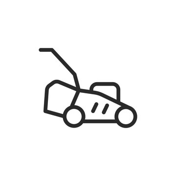 recommend clip art: Lawn mower, linear style icon. Gardening and lawn care. Editable stroke width