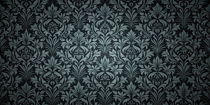 Gothic style black calligraphy floral pattern wallpaper, Gothic, black, calligraphy, floral, pattern, wallpaper, vintage, elegant