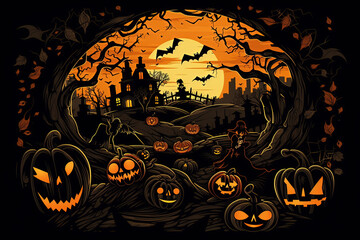 Fototapeta premium Halloween full moon background
