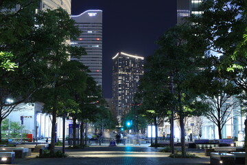 Obraz premium 「横浜みなとみらい」の高層ビル群の夜景
