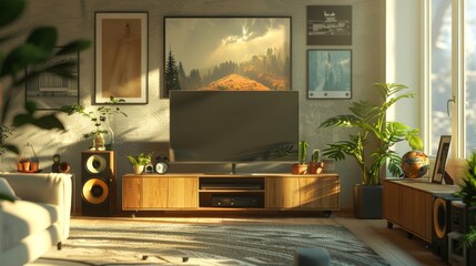 Background: A modern interior design featuring a cozy living room in a bright apartment, with elegant furniture, a comfortable sofa, and Scandinavian decor creating a stylish and relaxing atmosphere.