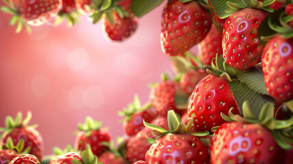 Fresh, lush and vibrant strawberries, Generative AI.新鮮で瑞々しい躍動感あふれるイチゴ、Generative AI。