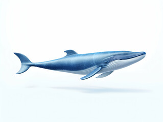 Fototapeta premium Blue Whale in white background, blue Whale isolated Raster object, 3D blue whale illustration