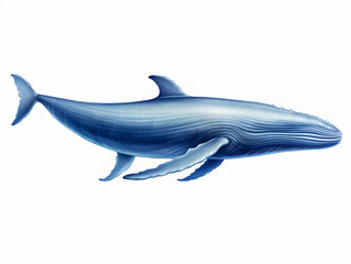 Fototapeta premium Blue Whale in white background, blue Whale isolated Raster object, 3D blue whale illustration
