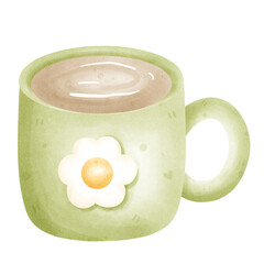 green coffee mug