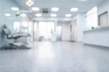 Blurred background image of clinic with defocus effect. Blur background image concept image for health advertising.
