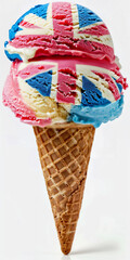 Patriotic Delight of a Union Jack Ice Cream Scoop.