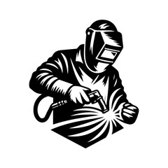 Welding man logo design, welding man vector illustration