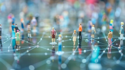 ネットワークで繋がる人々をイメージしたミニチュアフィギュア
