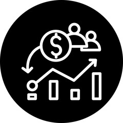 Initial Public Offering (IPO) Vector Line White Circle Black