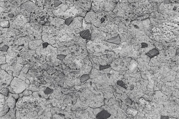 Cracked Concrete Pavement Texture Black And White Detailed