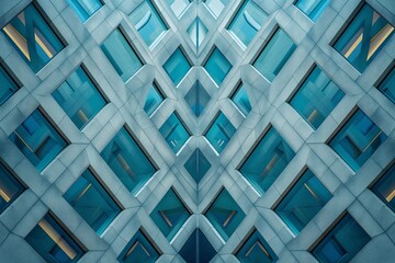 abstract architectural pattern design of walls and and facade with windows