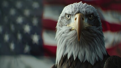 Representation of the american flag with eagle for us national loyalty day celebration.